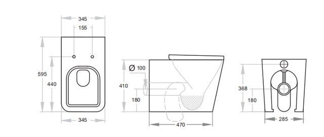 Watermark Wash Down Flush Washdown Back-to-Wall Floor Mounted Toilet Pan Hotel Toilet With Australian Standard