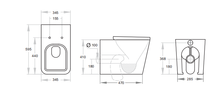 Watermark Wash Down Flush Washdown Back-to-Wall Floor Mounted Toilet Pan Hotel Toilet With Australian Standard