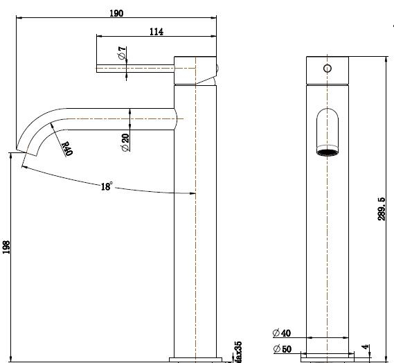 Fashion Design Basin Tap Stainless Steel 304 Deck Mounted Free Lead Hot And Cold Water Mixer Bathroom Basin Faucet