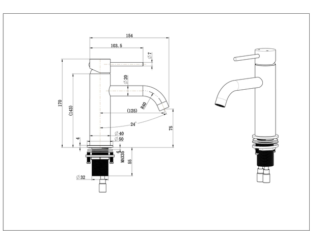 High End Hotel Villas Bathroom Stainless Steel Fixtures Basin Faucet