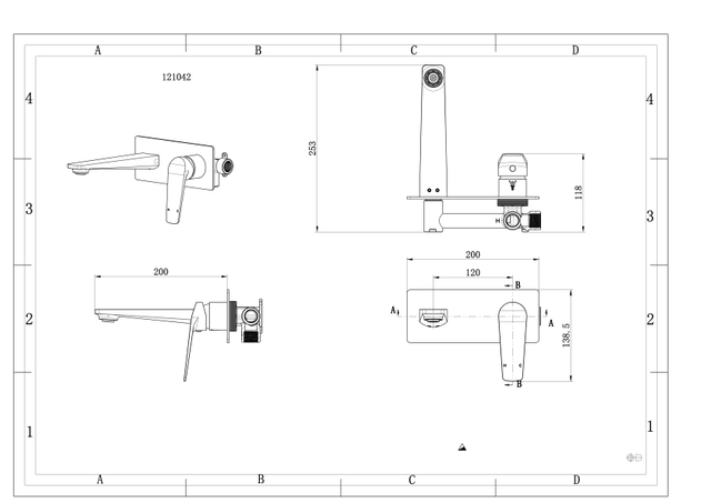 Watermark 304 Stainless Steel Modern Wall Mounted Concealed Basin Bathroom Faucet Water Mixer Taps for Showers And Sinks