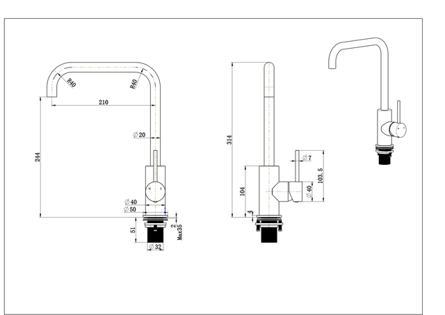 Brushed Stainless Steel China Supplier Durable Water Kitchen Faucet Long Neck Mixer 