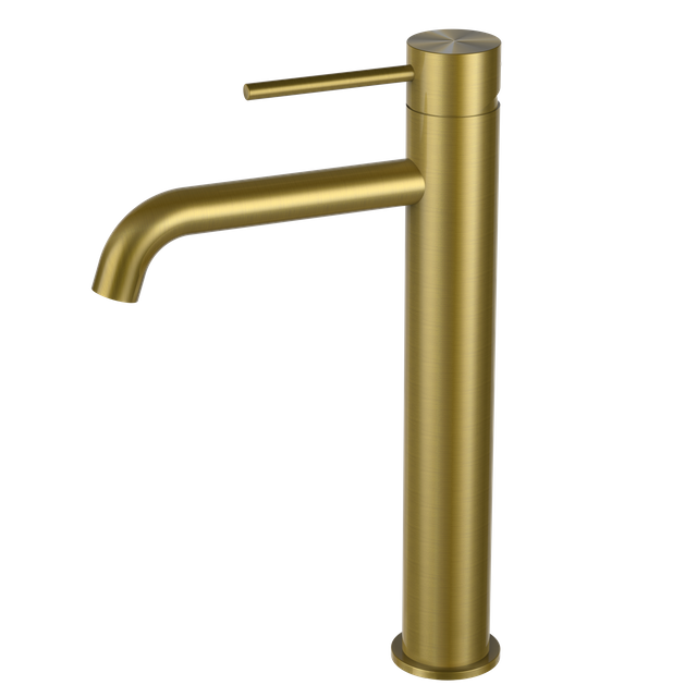 New Design Round Tap PVD Brushed Gold Tall 304SS Faucet For Bathroom