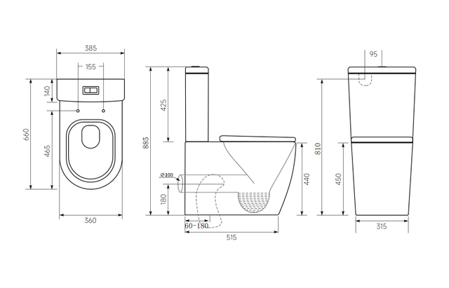 Water Marks Factory Directly Modedern Custom Color Two Piece Toilet