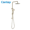 Brushed Gun Metal Round Exposed 2‑In‑1 Shower Set
