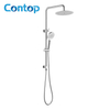 Brushed Gun Metal Round Exposed 2‑In‑1 Shower Set